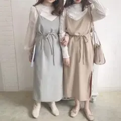 mellow neon シンプルリボンキャミワンピース