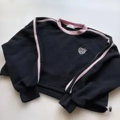 Choa Choa ハート刺繍 トレーナー ブラック ピンク 150のサムネイル