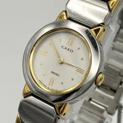 新品電池交換済み 稼働良品 セイコー CREO 白文字盤 レディース 腕時計