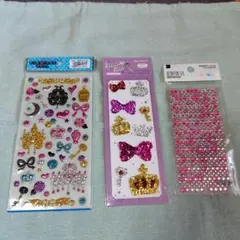 平成レトロシール　キラキラぷっくりシール　　当時物　レア　まとめ売りスパンコール