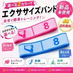 【新品未使用】エクササイズバンド 選べる2カラー ピンク ブルー ヒップアップ