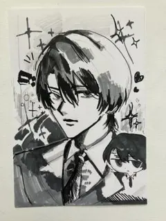 イラスト オリジナル 手描き アナログイラスト 絵 ハガキサイズ 1.のサムネイル