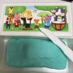 新緑ねんど　学校ねんど　工作　知育　ケース　粘土 434g ナイフ付き
