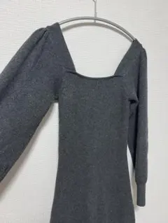 ZARA パフスリーブ　ニットワンピース