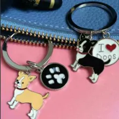 新品 チワワ キーホルダー キーリング 小サイズ   ミニ