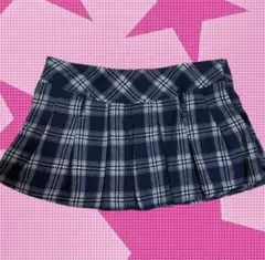 チェック柄紺白 ミニスカート