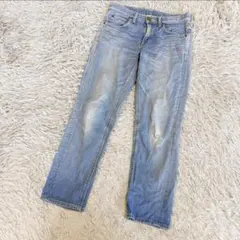 Lee リー プレオーガニックコットン テーパードデニムパンツ XS 色落ちのサムネイル