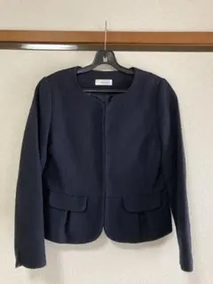 【再・お値下げ】sens de vie ネイビー ノーカラージャケット