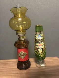 アンティーク オイルランプ 陶器製 宮城県お釜蔵王！レアレトロ 