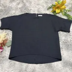 ビューティーアンドユース バックジップ プルオーバー ブラウス ネイビー 日本製