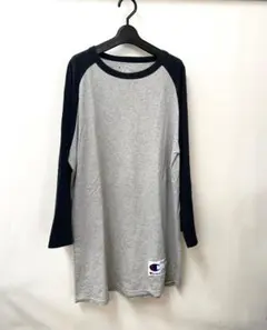 CHAMPION　七分袖 グレー ロンT　L チャンピオン