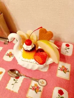 昭和レトロ 純喫茶のプリンアラモード 食品サンプル フェイクスイーツ