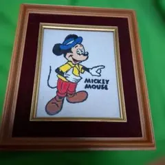 【当時物】ミッキーマウス 松鳩文化刺繍 ディズニー ミッキー Disney