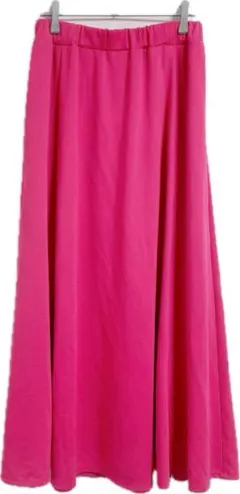 ピンク フレアロングスカート ポケット付き