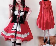 赤ずきんちゃん コスプレ ドレス マント付き