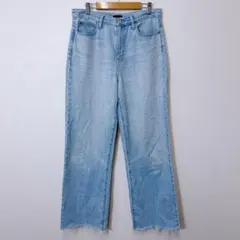 ユニクロ　ジーンズ　デニムパンツ　ワイド　レディース　ブルー