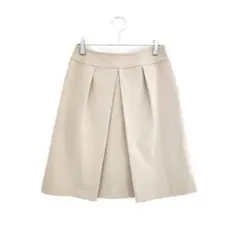 ミッシェルクラン フレアスカート ベージュ ストレッチ Ｓ ひざ丈 上品