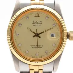 美品 稼働品 ELGIN エルジン メンズ腕時計 コンビ デイト ゴールドのサムネイル