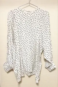 green label ドットボリュームギャザー8分袖ブラウス