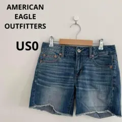 アメリカンイーグルアウトフィッターズ デニムブルー ショートパンツ US0サイズ