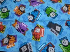 トーマスキャラクター生地（青色） 108cm×50cm