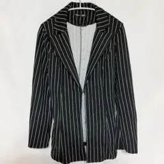 シーイン ストライプ ジャケット M 黒 白 長袖 アウター デイリーのサムネイル