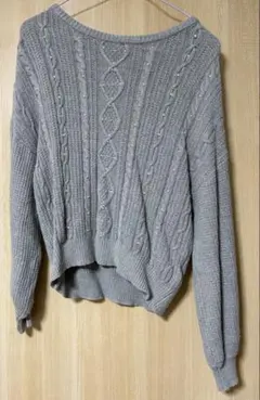 グレー ニットセーター 長袖 Mサイズ