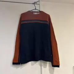 バイカラーニット　オレンジ　ネイビー