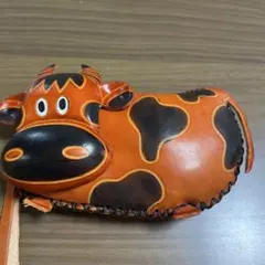 革ハンドメイド ミニポーチ・ミニ財布　牛　cow