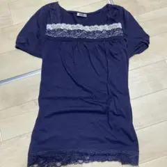Comfortbasic 半袖トップス ネイビー レース