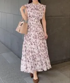 snidel Sustainableフリルワンピース ピンク サイズ0