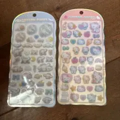 コットンパフィ★シール★シナモロール★キティ★2枚セット★正規品★新品