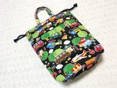 入園入学セット体操着袋バス・飛行機・ヘリコプターお着替え袋巾着働く車男の子