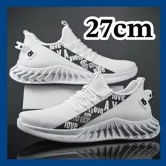 27cm スニーカー メンズ 運動靴 ジム スポーツ 白 ウォーキング 旅行