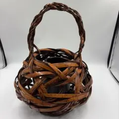 一竹斉 造 竹籠 花入 漆器 中落とし付き 華道 茶道具 | Mercari