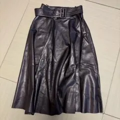 ZARA（ザラ） ベルト付きレザーロングスカート レディース スカート