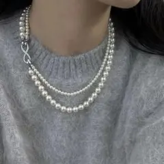 万能✨パールネックレス 2連 パーティー　フォーマル　アクセサリー 上品