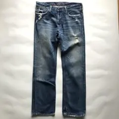 ★Ruehl No.925★ストレートデニムパンツ W32L30 ダメージ Lのサムネイル