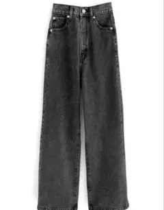 GRL グレイル ハイウエストセミワイドデニムパンツ Mサイズ