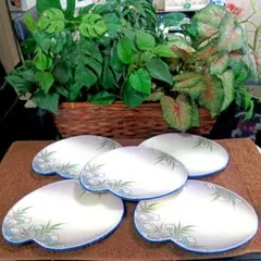 未使用品　有田焼　金彩　草花紋 煌　和皿　5枚セット