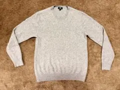 ユニクロ カシミヤ100% ニットセーター 丸首 グレー M