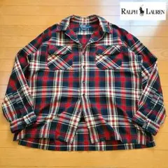 90s ラルフローレン SKI CAMP ネルシャツ 開襟 BOX 好配色 L 90s ラルフローレン SKI CAMP ネルシャツ 開襟 BOX 好配色 L