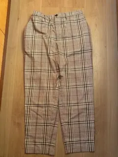 GU タックワイドパンツ(チェック)