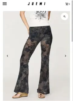 パンツ juemi Flocky Tulle Flare Pants brown JUEMI Flocky Tulle Flare Pants - メルカリ