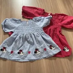 プティマイン　ミニーマウス刺繍チュニック110 130