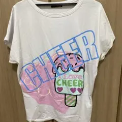 CHEER チアー 白Tシャツ プリント アイスクリーム柄 Lサイズ ハートのサムネイル