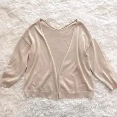 ローリーズファーム ボタンレス　カーディガン F ベージュ 羽織り ニット