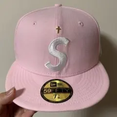 Supreme×NEWERA ピンク 59FIFTY キャップ 7 3/8