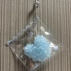 新品　ザクザク　クリアハートスクイーズ　キーホルダーチャーム