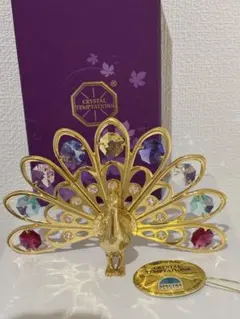 CRYSTAL TEMPTATIONS 24ＫGP　スワロフスキー 孔雀の置物